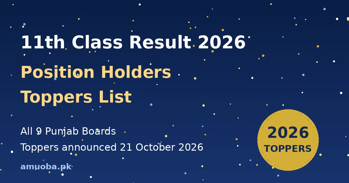 11th Class Result 2026 Position Holders – All Punjab Boards Toppers
