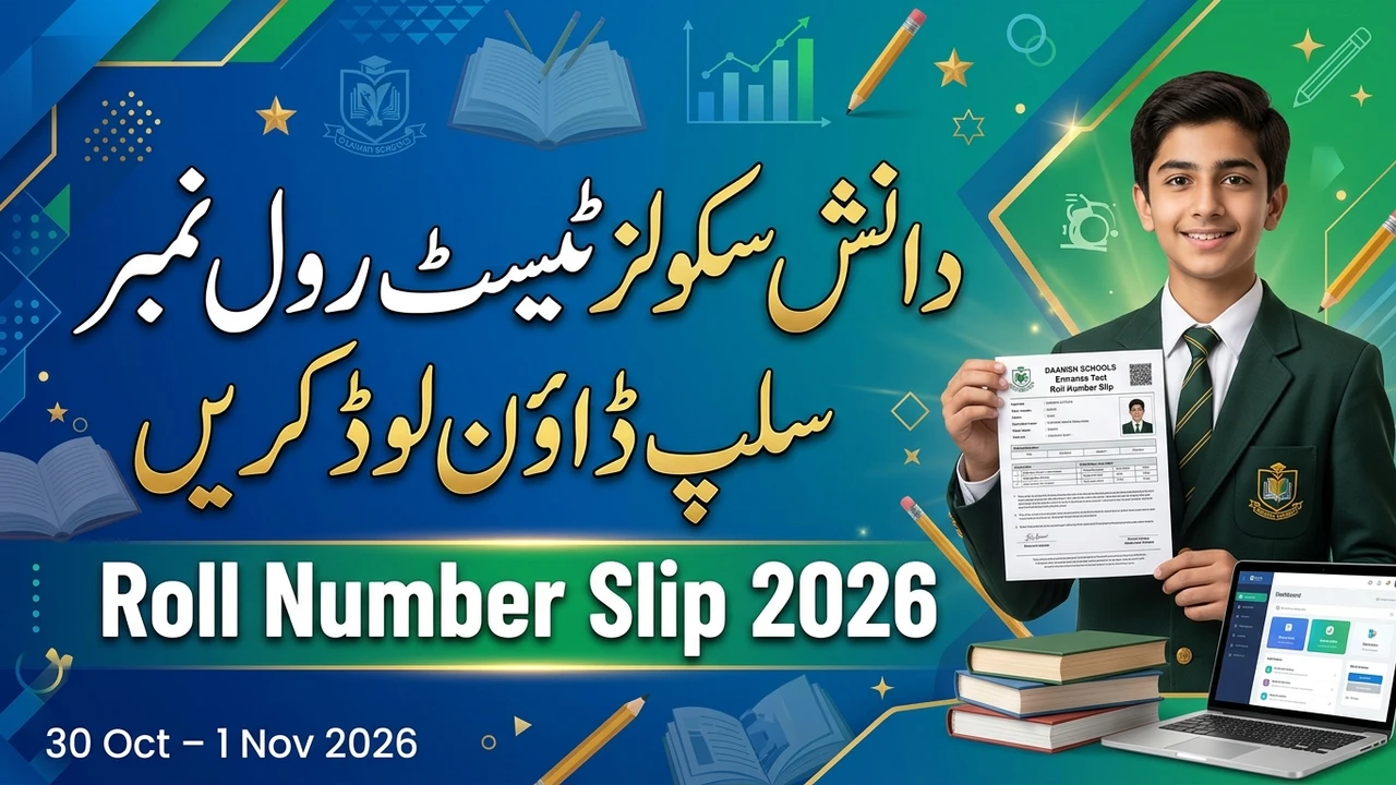 Daanish Schools Test Roll Number Slip 2026